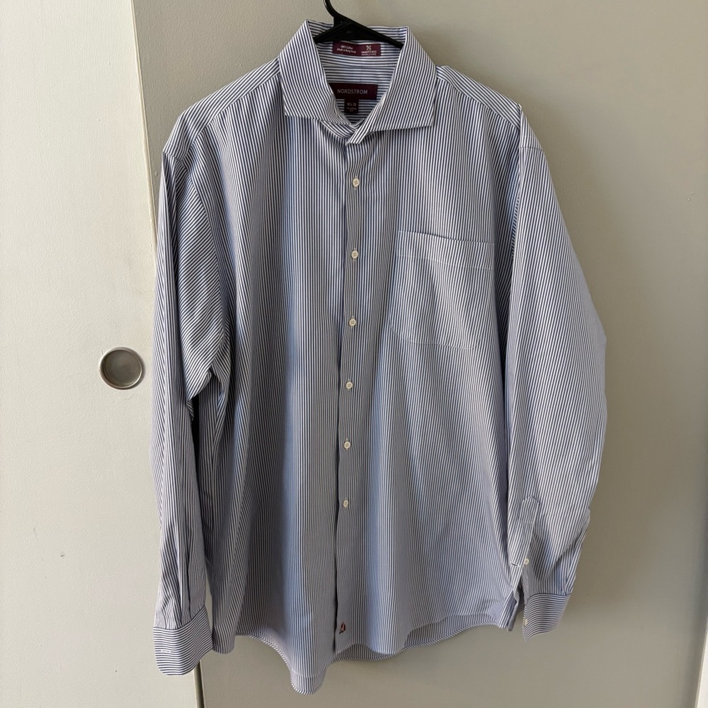 Nordstrom Men's Striped Button-Down Dress Shirt Made With 100% Cotton